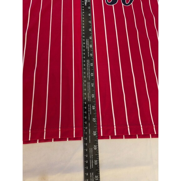 Vintage Texas Rangers Alleson Pinstripe Red Stitched Jersey XL 30 TBA - Picture 7 of 7